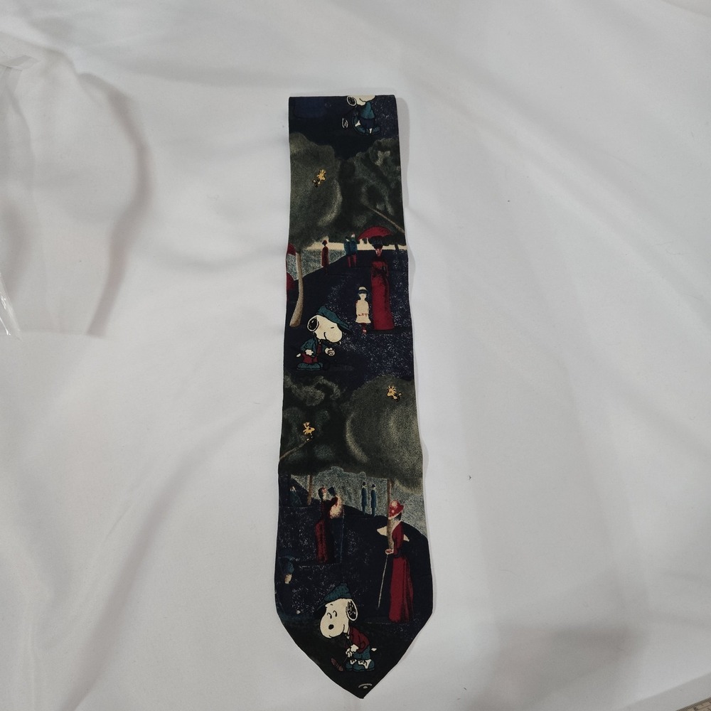 Vintage Peanuts Snoopy Golf Tie 4" Wide Golfing Cartoon Novelty Necktie
